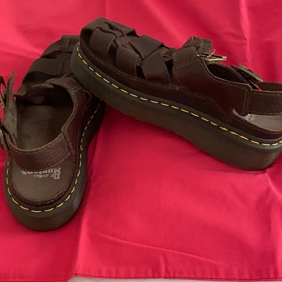 Dr. Martens Dark Brown Leather Sandals - Picture 1 of 9